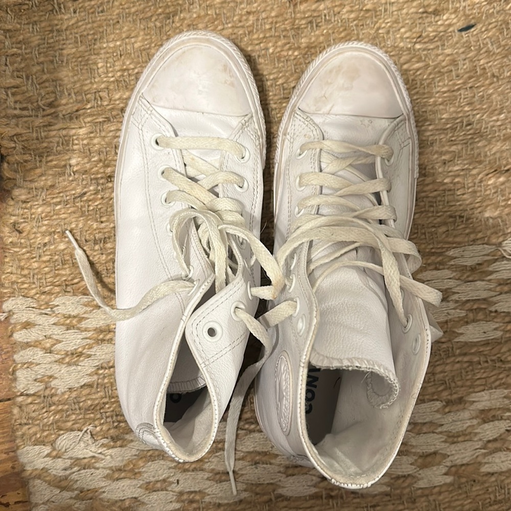 Converse White Leather high tops